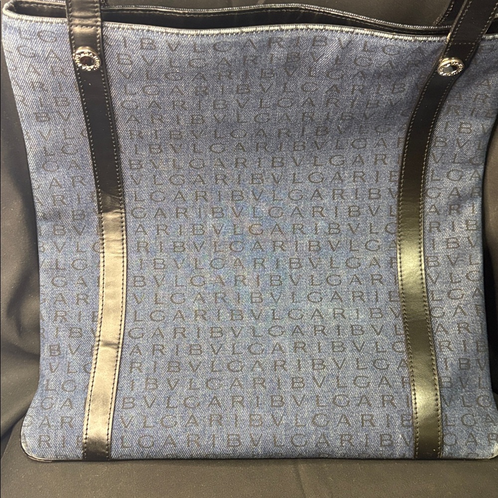 Bvlgari Blue and Black Tote Bag